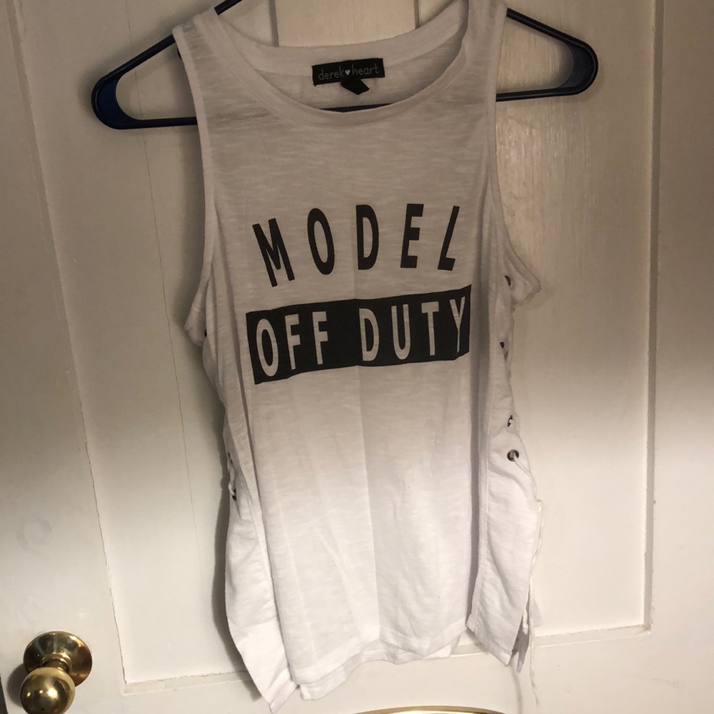 Model off duty tank top